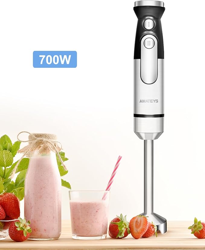 Handblender with Plug, Immersion Blender Handheld, Heavy-Duty Copper Motor
