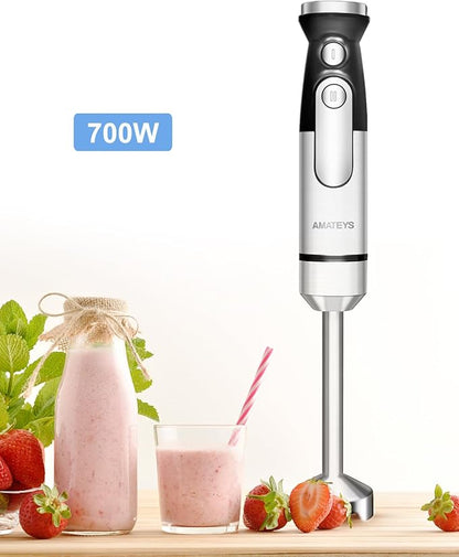 Handblender with Plug, Immersion Blender Handheld, Heavy-Duty Copper Motor