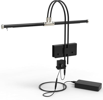 Cocoweb 22" Battery Powered Grand Piano Lamp in Satin Nickel - LED, Adjustable, Quality Lighting