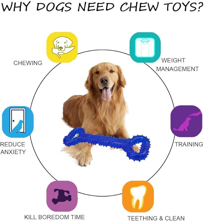 Durable Dog Chew Toys 13 Inch Bone Shape Extra Large Dog Toys with Convex Design Strong Tug Toy for Aggressive Chewers Medium and Large Dogs Tooth Cleaning
