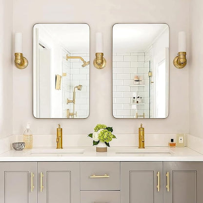 ANDY STAR 30"x48" Brass Gold Bathroom Mirror, Large Wall Mirror