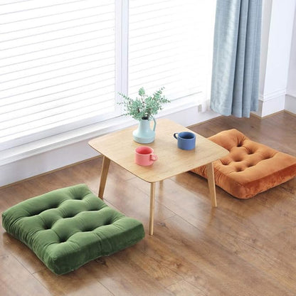 vctops Velvet Solid Chair Pad Super Soft Plush Washable Square Seat Cushion for Kitchen Dining Room (Khaki,20" x 20")