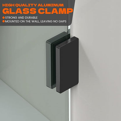 Bathroom Shower Door 12" W x 78.75" H, Frameless Fixed 3/8" Thick Clear