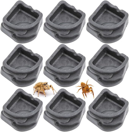 9 Pcs Tarantula Micro Water Bowl, Mini Resin Dish Tiny Bowl for Spider Tarantula Millipede Insect (Small: 1" D, 0.39" H)