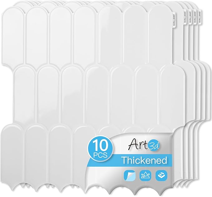Art3d 12 x 12 Inch Heavy-Duty Peel and Stick Backsplash, Self-adhesive Wall