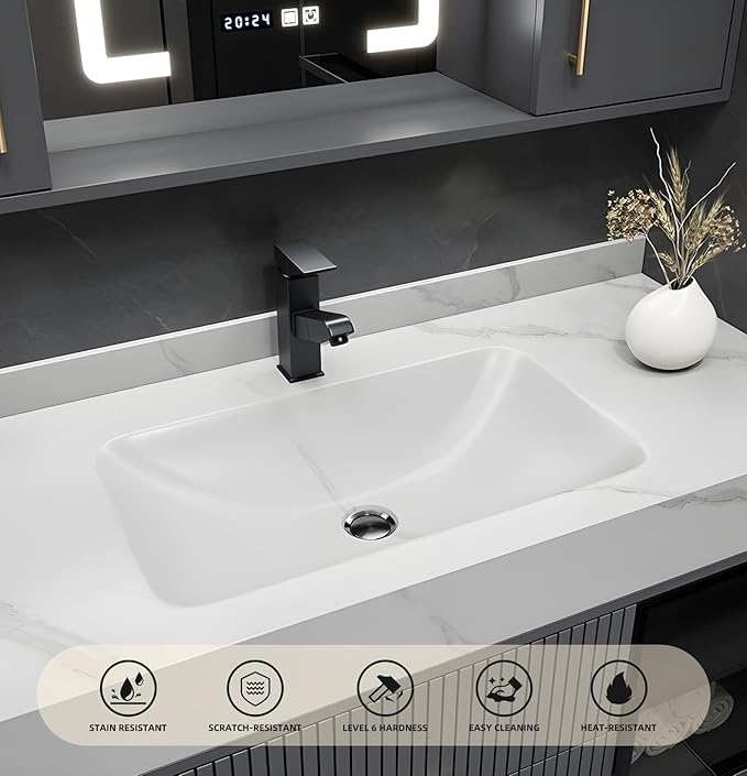 Floating Bathroom Vanity with Sink, 36IN Bathroom Vanities Cabinet Includes LED