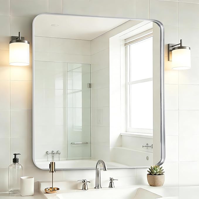 Fabuday Silver Sink Mirror for Bathroom
