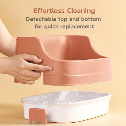 Rabbit Litter Box, Small Animals Litter Tray for Cage Detachable Bedding Litter Pan Potty Toilet Trainer Corner for Pet Rabbits Guinea Pigs Hamsters Chinchillas (Pink)
