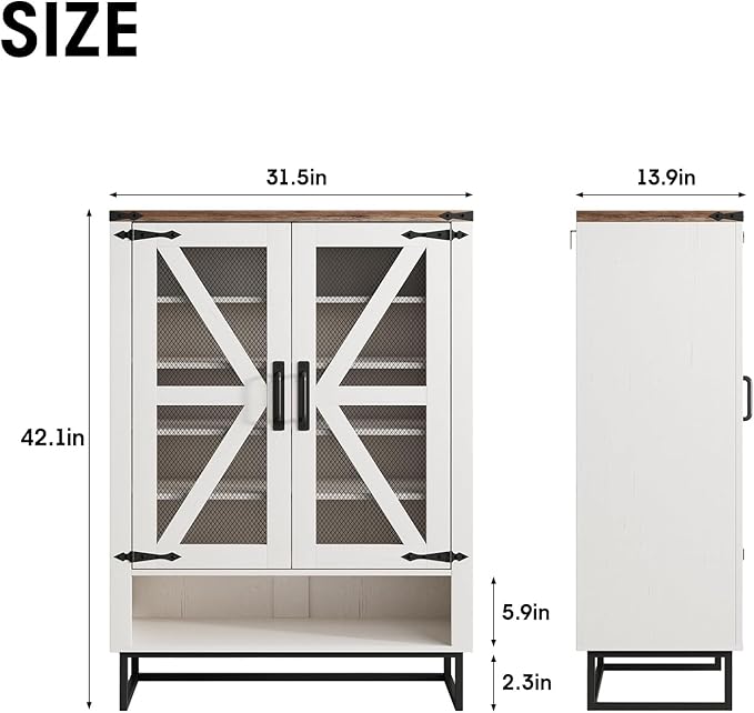 Maupvit 42.1" Farmhouse Shoe Cabinet