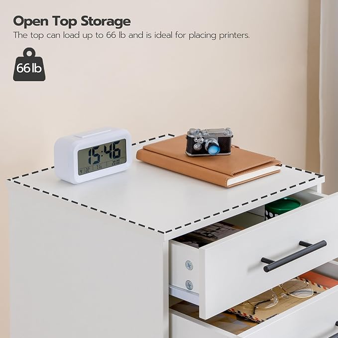 HOOBRO 7-Drawer File Cabinet, Wooden Office Cabinet