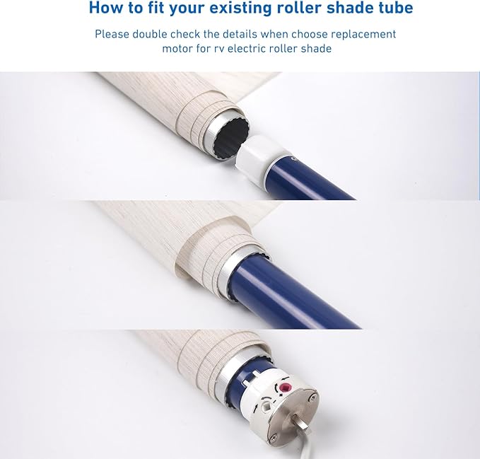 Rollerhouses DM25DS 12V RV Electric Roller Shade Replacement Motor RV Motorized