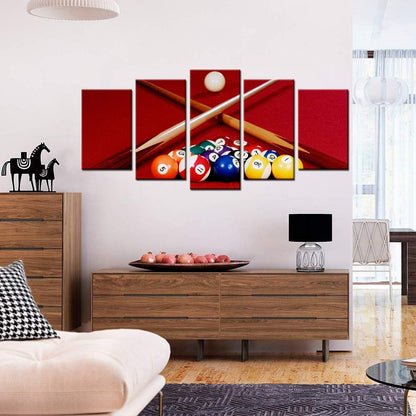 Biuteawal Playing Pool Table Billiard Balls Picture Canvas Wall Art Sport Giclee Prints Snooker Photo Painting for Home Game Room Club Bar Wall Decoration