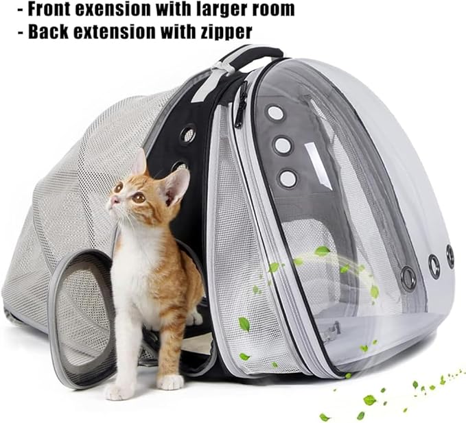 Dual Expandable Cat Backpack Carrier, Fit up to 20 lbs, Expandable Pet Carrier Backpack for Large Fat Cat and Small Puppy
