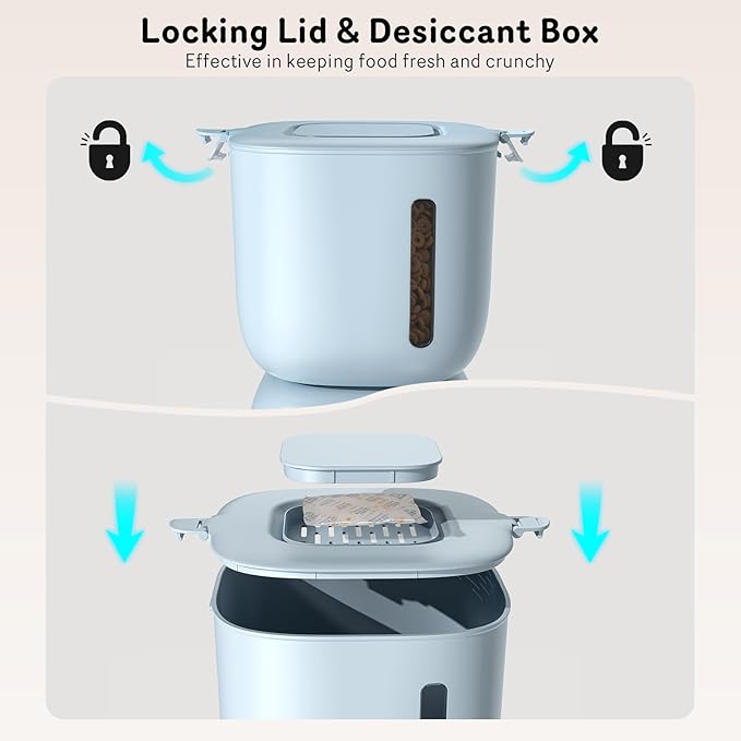 Automatic Cat Feeder and Water Dispenser FW1, Wire or Battery Cat Food