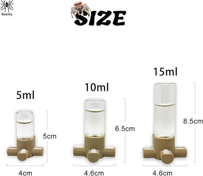 Jumping Spider Water Dispenser, Magnetic Hanging Feeder,Suitable for Jumping Spiders,Tarantulas, Praying Mantises,Arboreal Animals, and Other Small Animal Enclosure Accessories (Wood Color, 10ML)