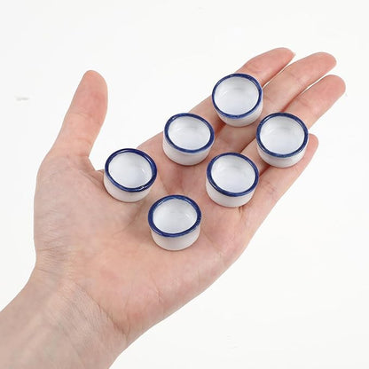 6 Pcs Spider Mini Water Bowl Tarantula Micro Ceramic Water Dish for Spider Tarantula Millipede Tiny Reptile Scorpion Cricket Snail Manti Bugs