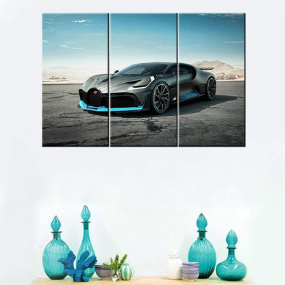 Framed Canvas Wall Art Speed Sports Racing Cars Pictures Ready to Hang 3 Pieces HD Printed Posters Artwork for Teens Bedroom Living Room Modern Decorations - 12 x 24 inch x 3 Panels
