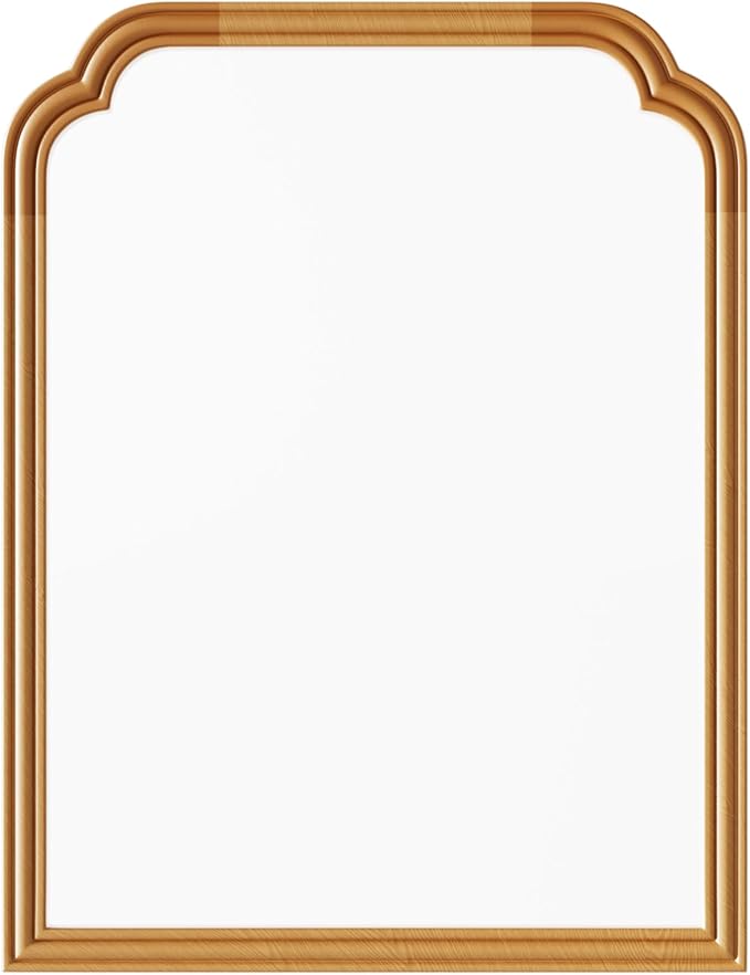 Wood Frame Wall Mirror Decor for Small Bathroom Vanity Entryway, Living Room or