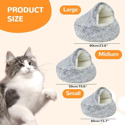 Lapcatz Nest Bed, 2026 Upgraded Cat Beds for Indoor Cats, Portable Fluffy Pet Bed, Durable Covered Cat Bed for Indoor Use, Soft Puppy Bed for Pet Owners (Pink, Medium)