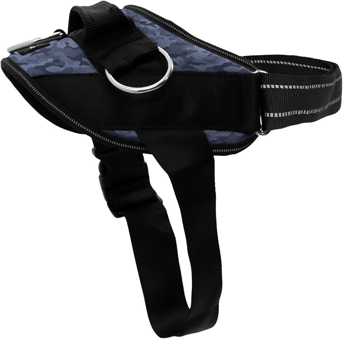 ShawnCo Essential Dog Harness, No-Pull Pet Vest (Dark Camo,L) | 3 Leash Clips, Easy On, No-Choke, Reflective, Adjustable Fit, Padded Comfort, Control Handle, For Small, Medium & Large Dogs
