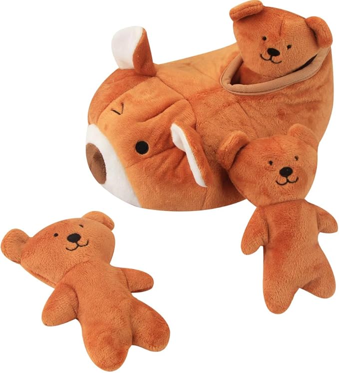 IFOYO Hide and Seek Plush Dog Toy Squeaky Bear Interactive Puppy Toys, Durable Enrichment Toys for Mental Stimulation and Anxiety Relief