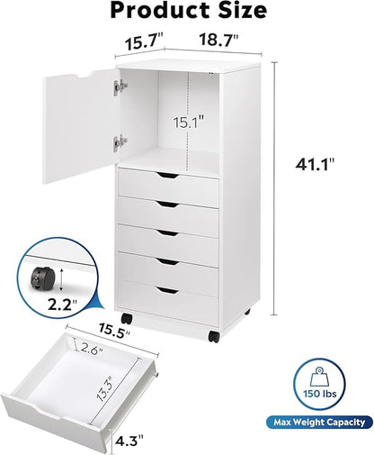 DEVAISE Wood File Drawers, Mobile Chest