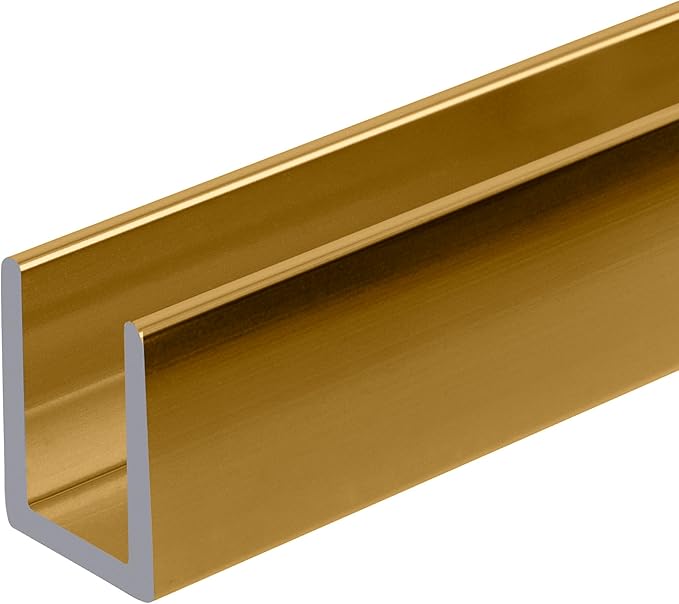 Brixwell SDCD38BGA-CCP36-XCP10 Brite Gold Anodized 3/8" Fixed Panel Shower Door