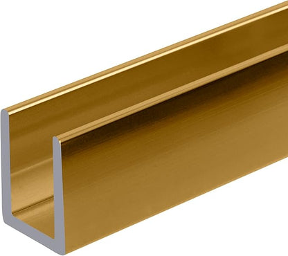Brixwell SDCD38BGA-CCP23-XCP50 Brite Gold Anodized 3/8" Fixed Panel Shower Door