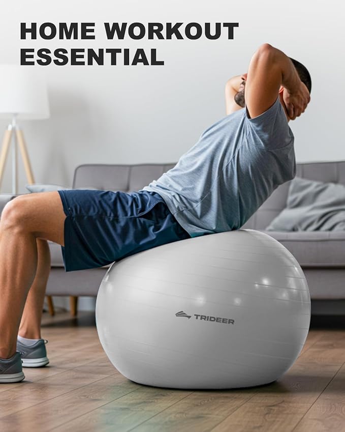 Trideer Exercise Ball for Yoga, Pilates & Fitness – Stability Ball Equipment