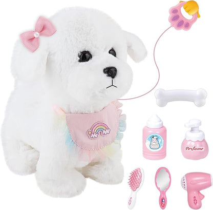 Puppy Toys for Kids, Toy Dogs That Walk and Bark, Walking Dog Toy for Kids with Leash, Interactive Stuffed Puppy with Remote Control, for Girls and Boys Aged 3-7 Year Old