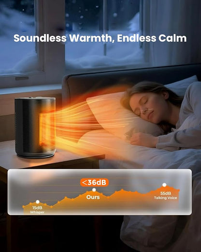 Portable Ceramic Space Heater w/Thermostat, 1500W Indoor Electric Mini Heater