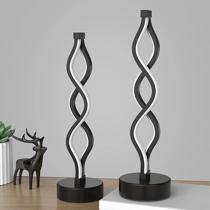 NUÜR Bedside Lamps Set of 2, Dimmable LED Nightstand Lamp, Small Nightstand Lamp