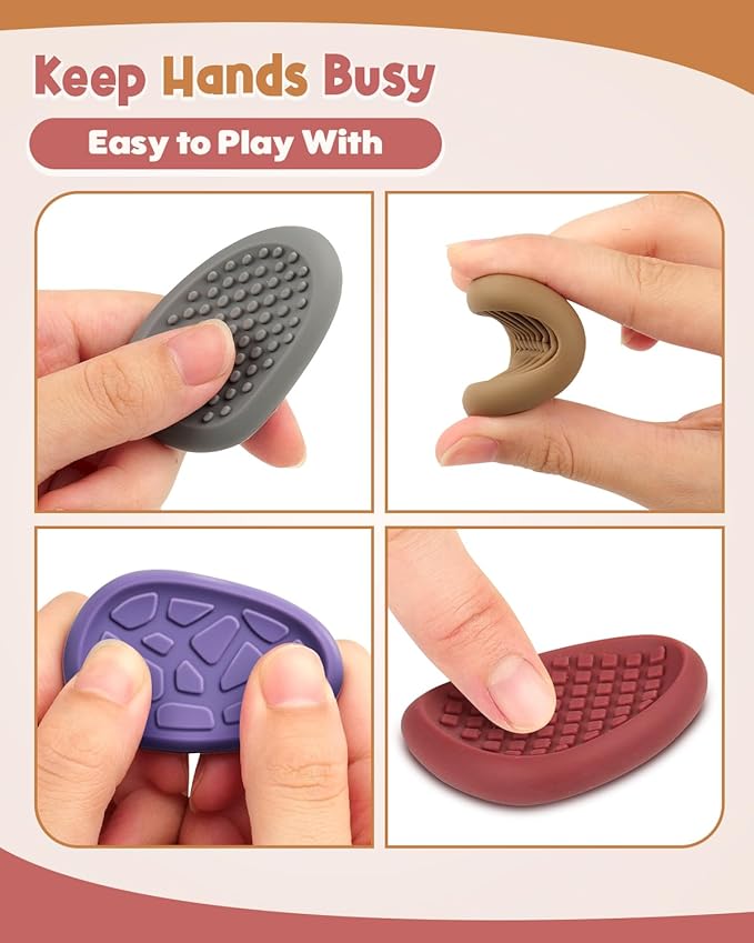 Fidget Toys Adults Sensory Stone: 24 Pack Texture Worry Stone