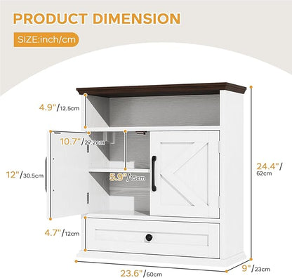 Bathroom Wall Cabinet, Wall Mounted Medicine Cabinet