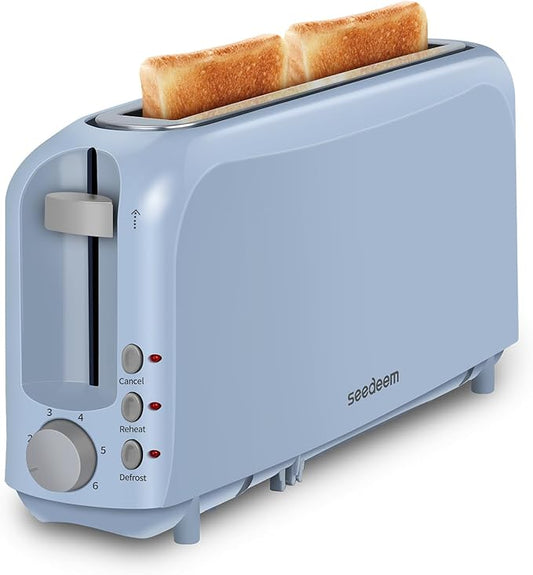 SEEDEEM 2 Slice Slim Toaster, Single 10" Long Slot Toaster Fits Bagels &