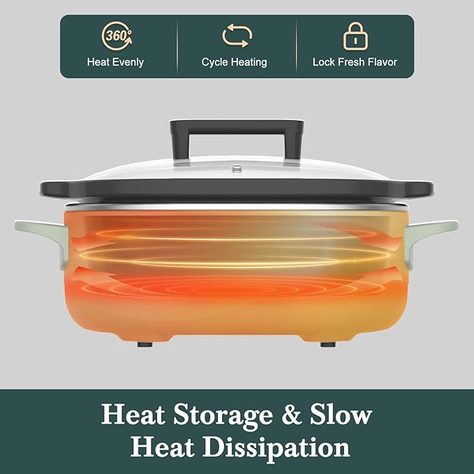 MAGNIFIQUE 6 Quart Programmable Slow Cooker Removable Healthy Nonstick Pot