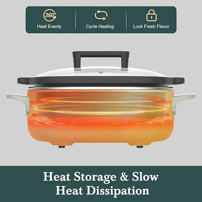 MAGNIFIQUE 6 Quart Programmable Slow Cooker Removable Healthy Nonstick Pot