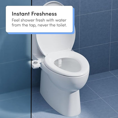 TUSHY NEW Fresh Dual Nozzle Cool Water Bidet: Ultra Slim Toilet Seat Attachment