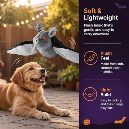 Flapping Bat Dog Toy, Flying Bat Toy for Dogs & Cat with Chirping & Flapping Wings, Interactive Rechargeable Bat Toy, Hanging Solo Play & Wand Compatible，1PC