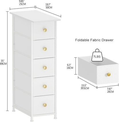 GiftGo Narrow Dresser Cabinet Vertical Slim Dresser Chest of Drawers Skinny