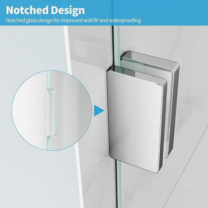 Shower Glass Panel, 30.5" W x 78.75" H Fixed Shower Screen Panel