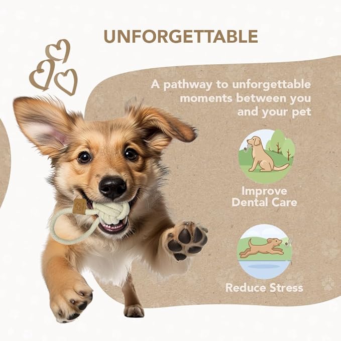 Eco Cotton Rope Ball Dog Toy, Natural Cotton Dog Toy & Ball Rope Toys for Dogs, Toy for Big & Small Dog, Densely Woven & Durable Training Toys