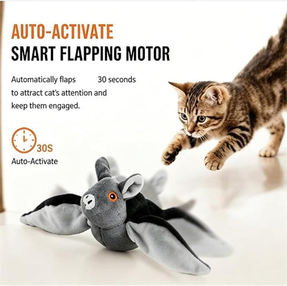 Flying Bat Dog Toy, 2026 New Flying Bat Toy for Dogs, Flapping Wings Interactive Pet Toy with Chirping Engages Cats and Dogs, Detachable USB Rechargeable, Hanging and Ground Play ，Bat：2PCS