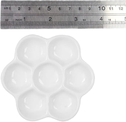 3.5" Hermit Crab Ceramic Food Dish,7 Compartments Ceramic Anti-Turning Food & Water Bowl for Hermit Crab Tarantula Snail,2Pcs