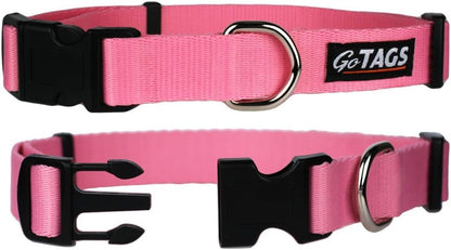 GoTags Dog Collars, Durable Solid Nylon Dog Collars in 5 Color Options and 4 Adjustable Sizes for Puppy and Dogs Extra Small, Small, Medium or Large