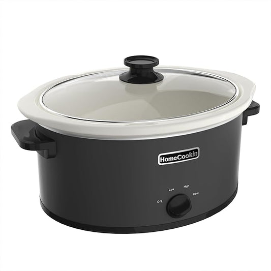 HOMECOOKIN 7 Quart Slow Cooker Oval Manual Pot Food Warmer