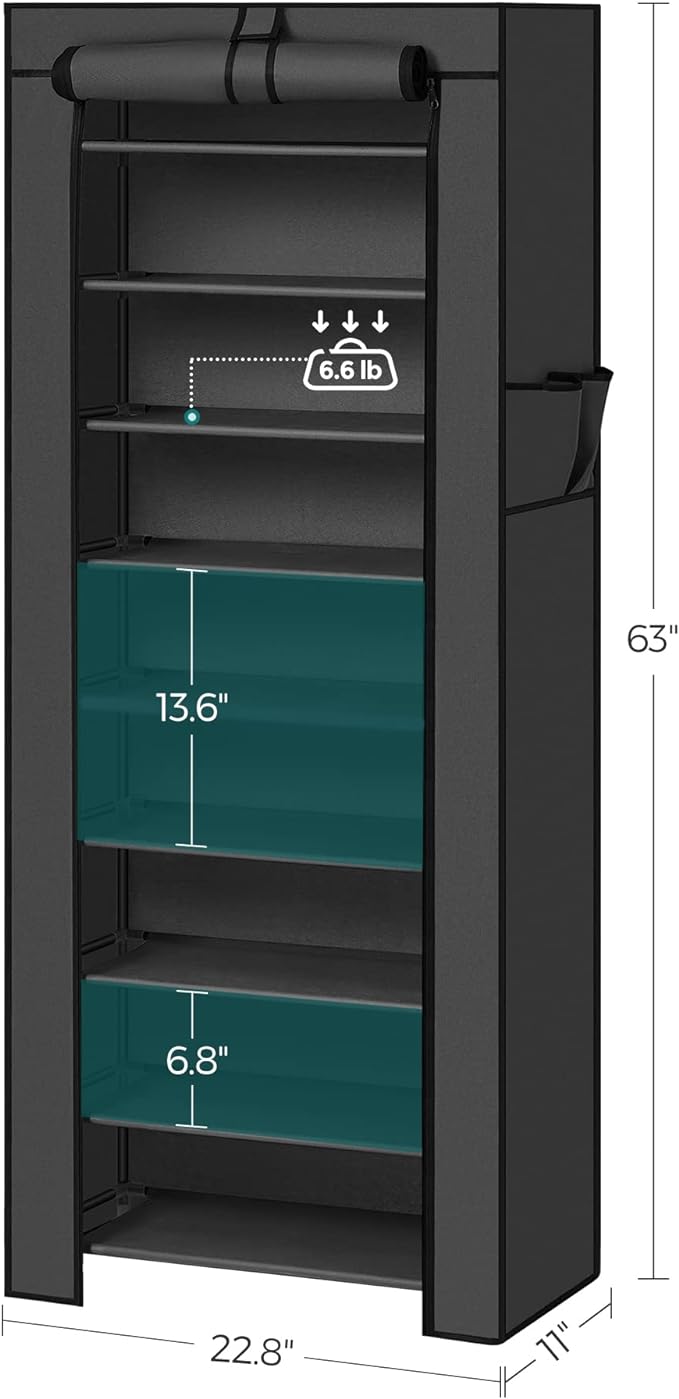 SONGMICS 10-Tier Shoe Rack, Shoe Storage Cabinet