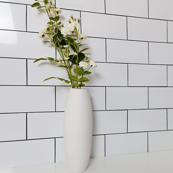 AULIGET 100-Piece Polished White Thick PVC Peel and Stick Backsplash