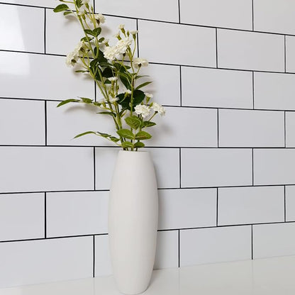 AULIGET 100-Piece Polished White Thick PVC Peel and Stick Backsplash