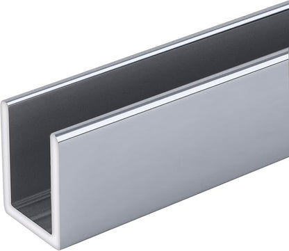 Brixwell SDCD38BA-CCP72-XCP25 Brite Anodized 3/8" Fixed Panel Shower Door Deep